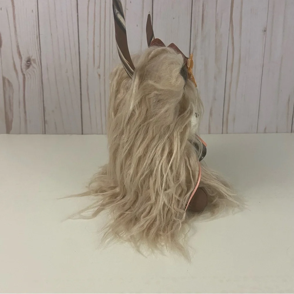 Highland Cow Coo Gnome Champagne Mongolian Fur Cowboy Hat Handmade Farmhouse - Picture 8 of 14